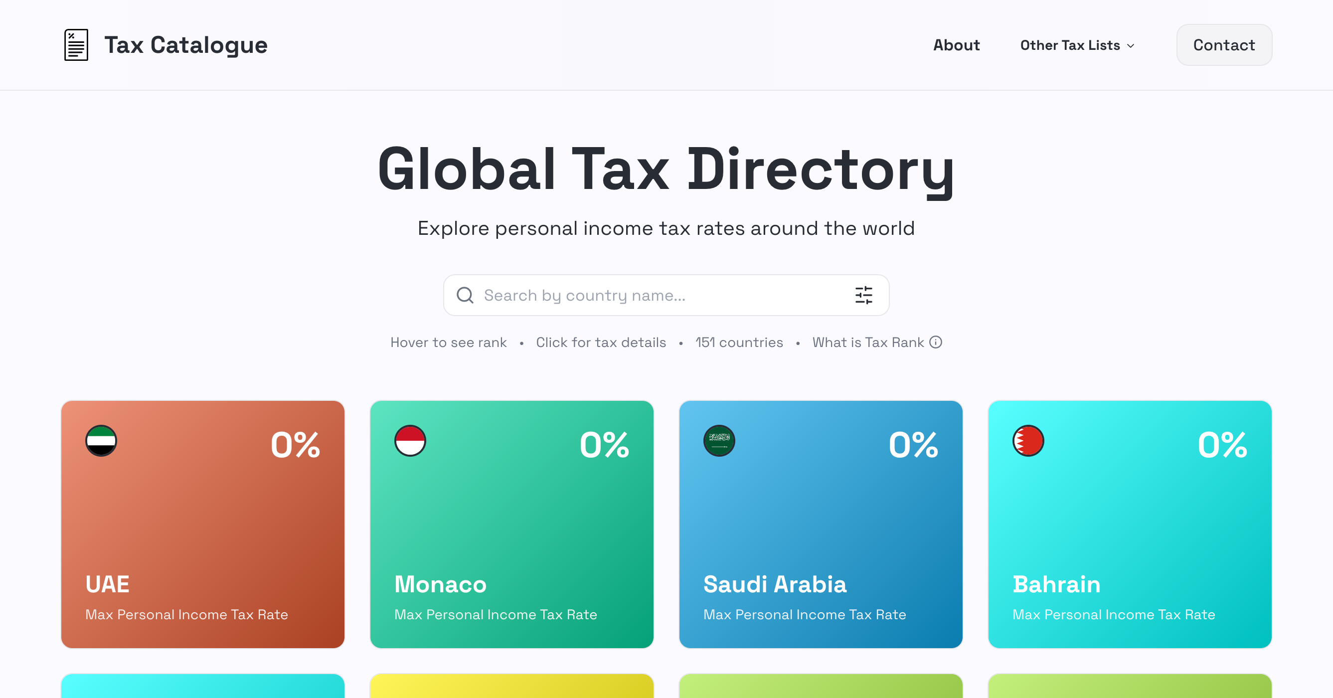 Tax Catalogue app screenshot